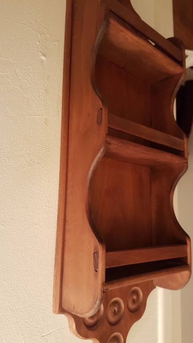 Handcrafted wooden spice rack 56 cm high