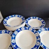 Set of 12 Badonvillier ceramic soup plates