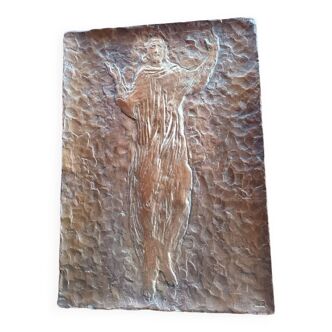 Plaque en bronze christ