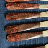 Set of 12 vintage red bakelite knives