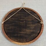 Scandinavian round teak mirror from the 60s/70s