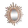 Sun mirror in bamboo and rattan, 70x55 cm