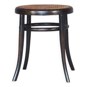 Bistro stool in bent wood by LEBRUN, 1890, No Thonet
