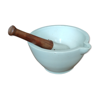 Old ceramic apothecary mortar with pestle