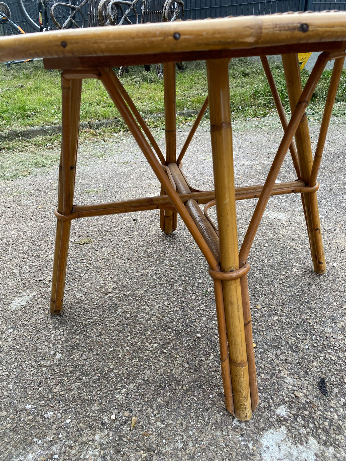 Vintage rattan table