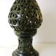 Large 1980s lamp, openwork ceramic