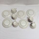 5 cups lot with French-made earthenware saucers size: height -5.5cm- D-8.5cm-