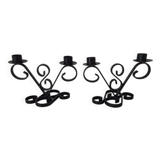 Chandelier fer forgé vintage noir