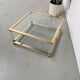 Table basse lucite, laiton et verre années 70