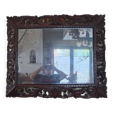 Rectangular Bisaut mirror with carved wooden frame, HENRI II style