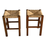 Wood and straw stools