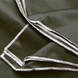 Tablecloth and towels in green upcycled linen