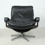 André vandenbrouck for straessle. armchair and ottoman, model 'king chair' and 'king pouf', 1970