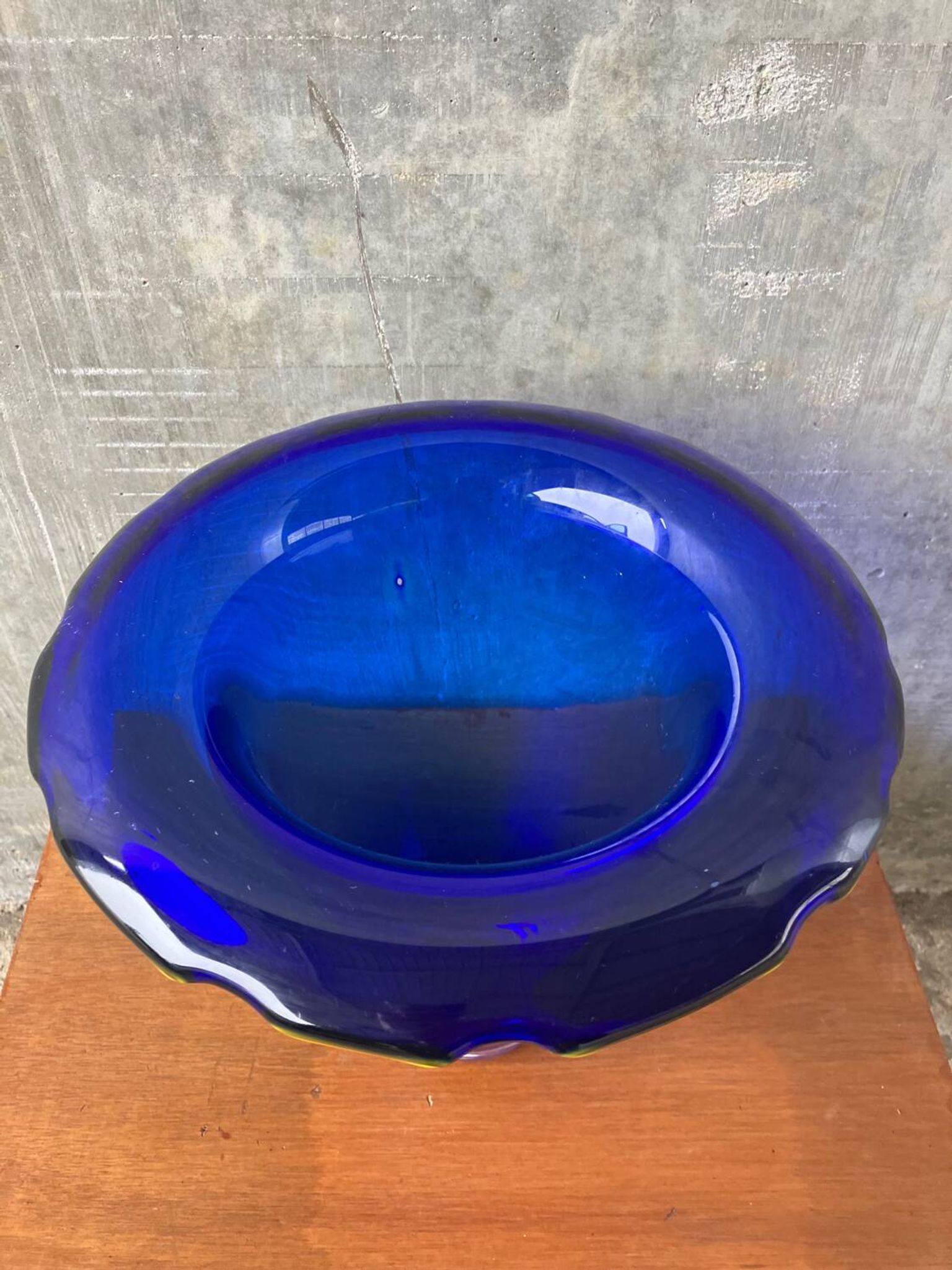 Large blue Murano glass vase 1960s