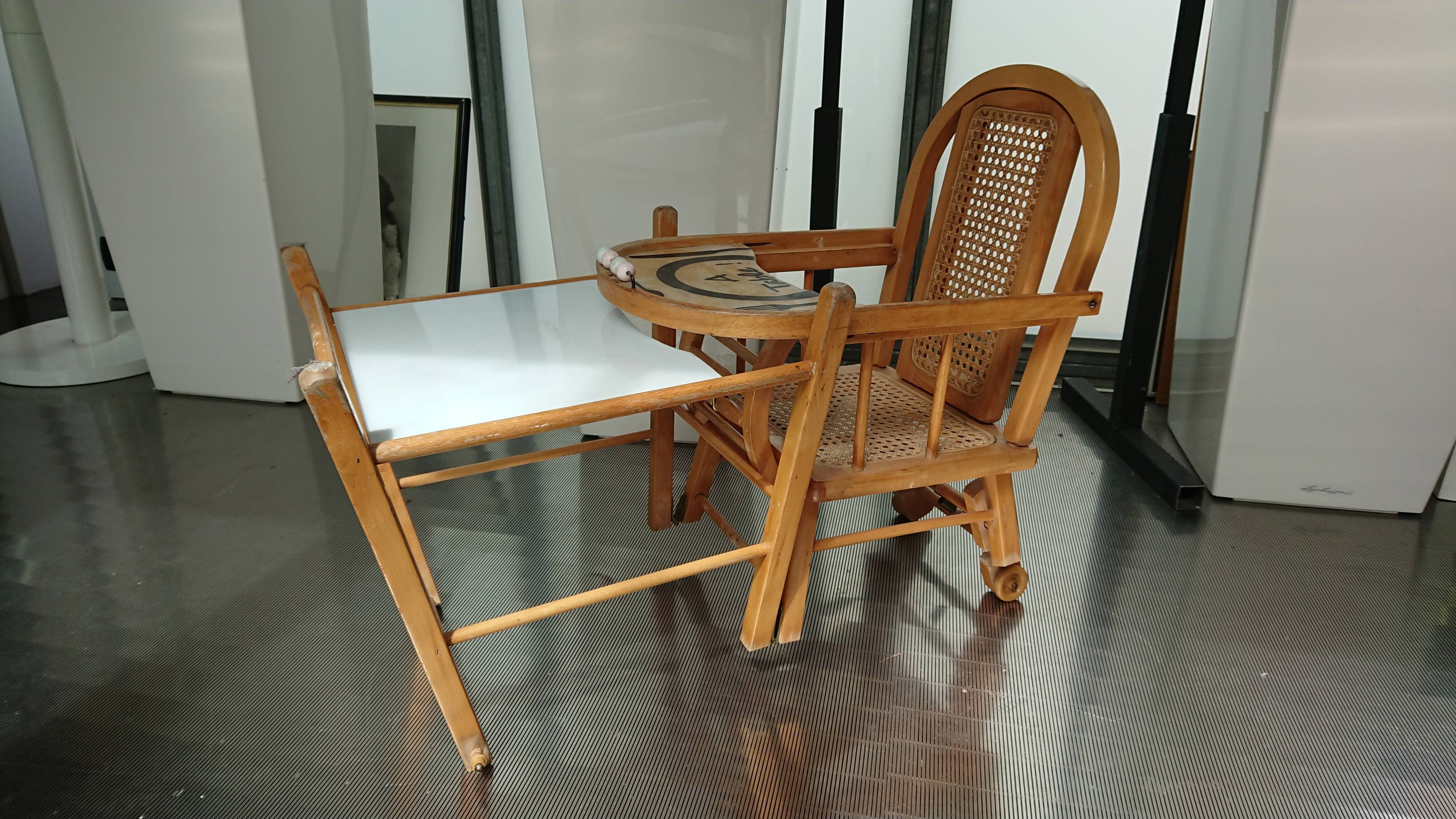 Chaise haute enfant baumann bébé art deco 1950