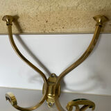 2 coat hooks with 4 branches in gilded brass