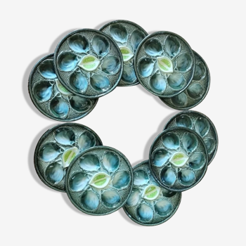 Set of 10 oyster plates