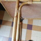 Coffee table bamboo rattan ceramic decollee 1960 70