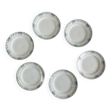 6 antique earthenware dessert plates from Saint Amand.