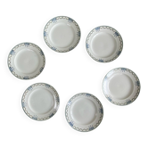 6 antique earthenware dessert plates from Saint Amand.
