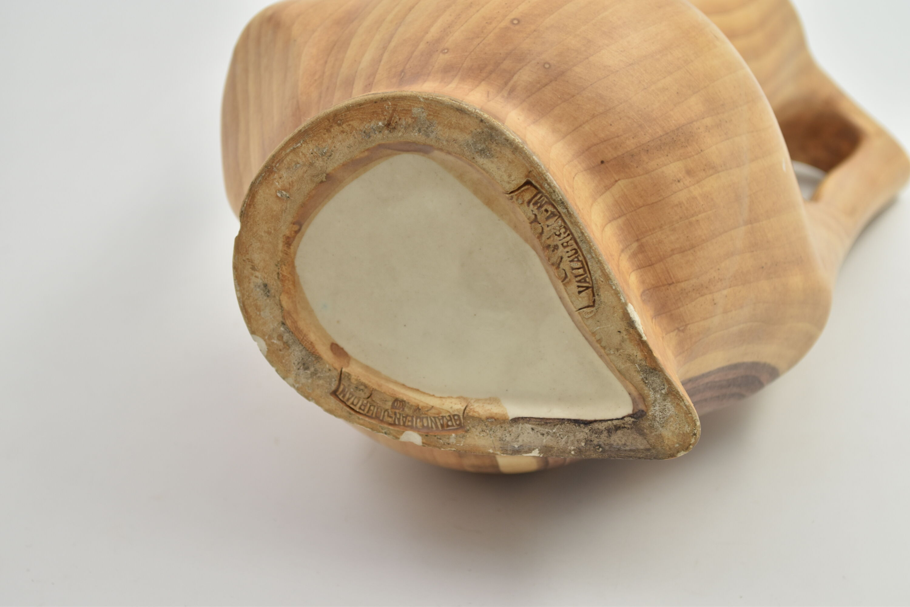 Vase with handles False wood Grandjean Jourdan in Vallauris 1960