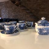 Set of 6 cups vintage Enoch Wedgwood Tunstall Ltd "Woodland" English porcelain