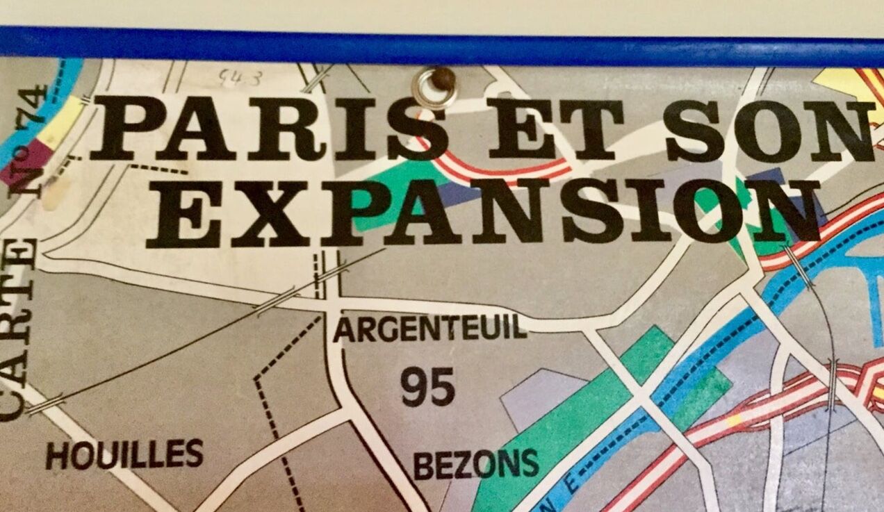 Large map of Paris years 70