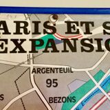 Large map of Paris years 70