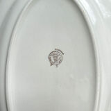 Plat oval vintage en faïence fleurie moulin des loups modèle "cordoue"
