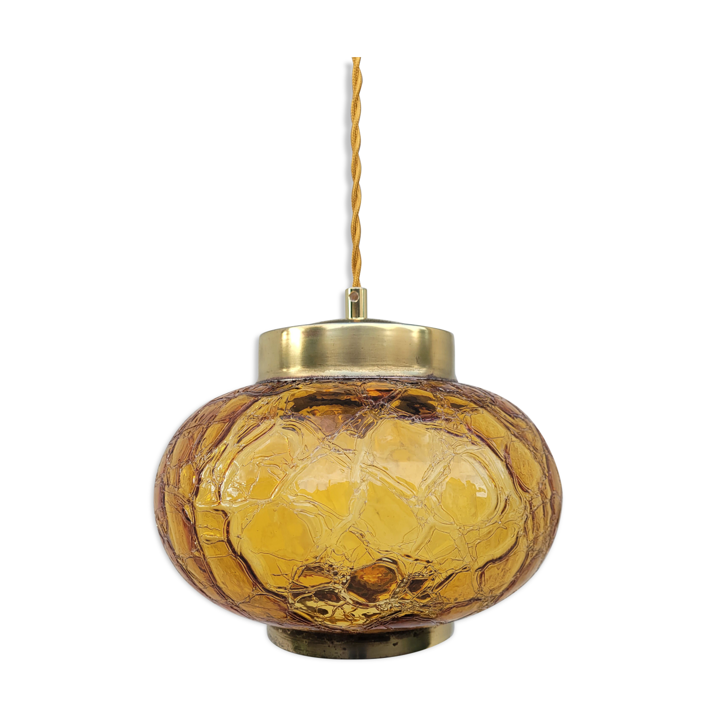 Amber glass hanging lamp