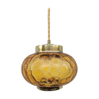 Amber glass hanging lamp