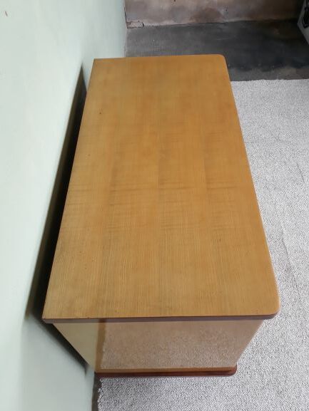 Chest of drawers in blond wood 3 drawers 60s