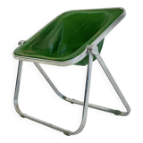 Chaise Plona de Giancarlo Piretti pour Castelli en cuir vert