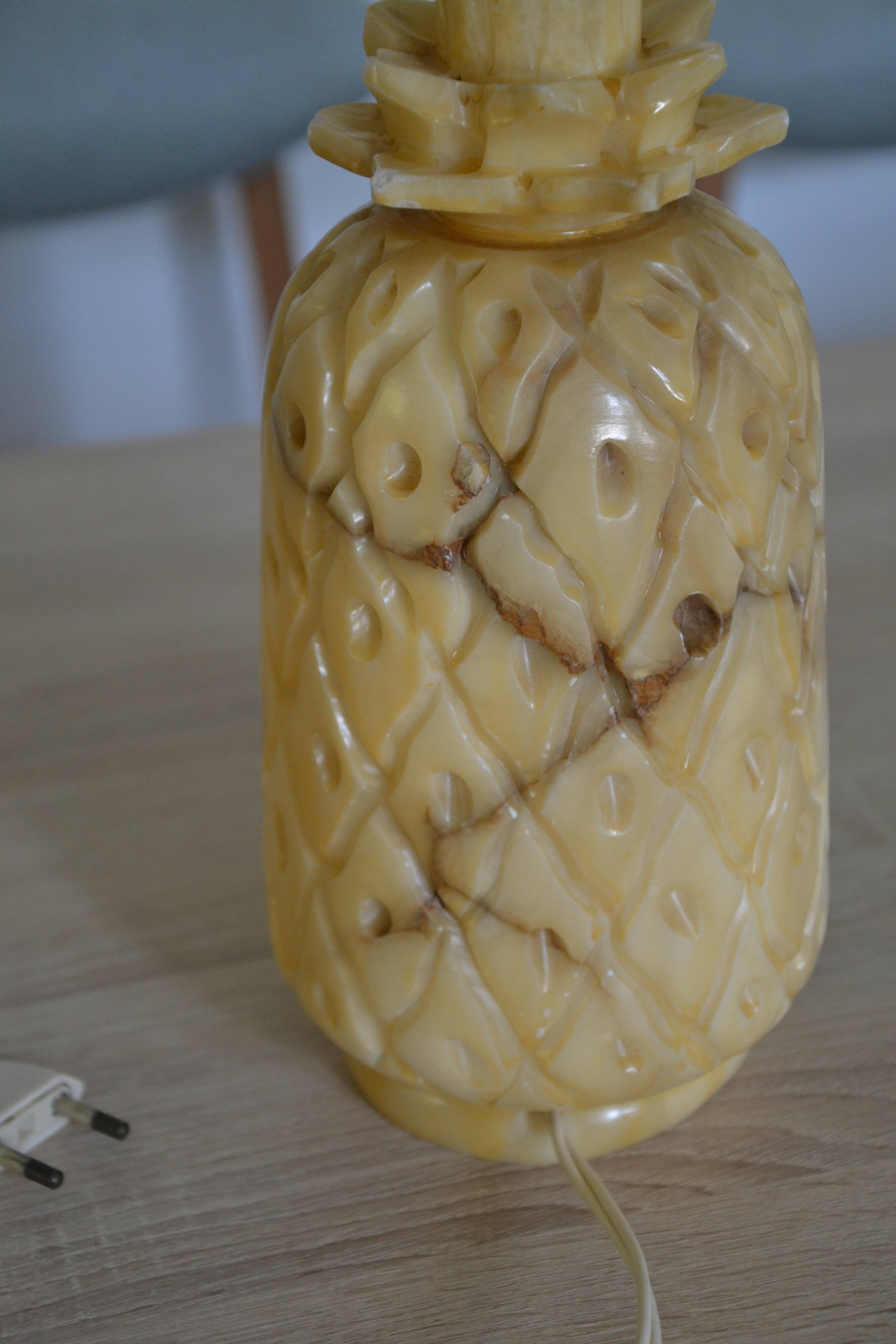Vintage alabaster pineapple lamp base