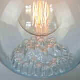 Suspension mid-century en chrome et verre de murano, italie