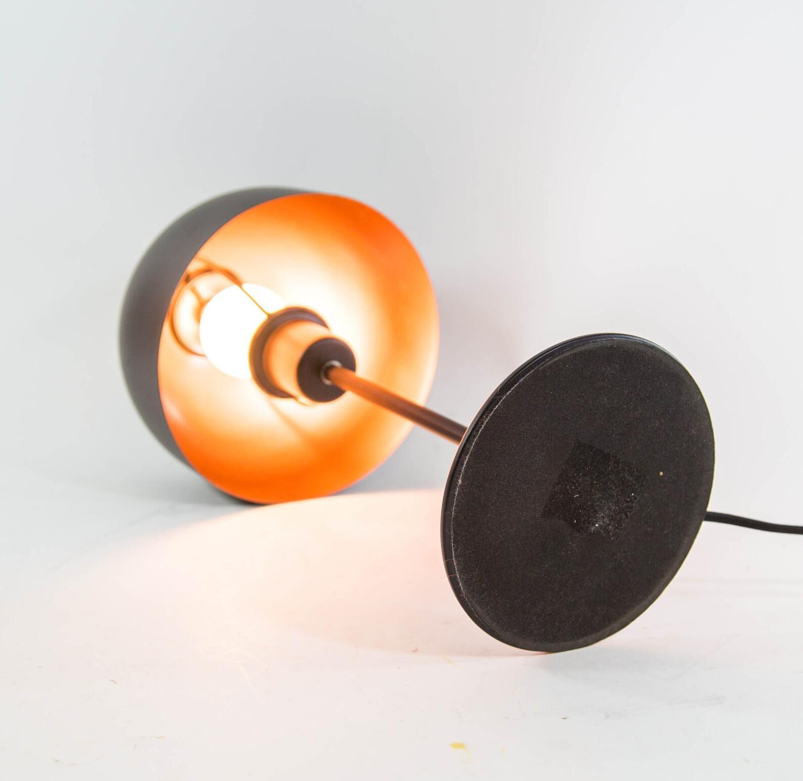 Vintage Dutch designer black mushroom lamp from the 80s