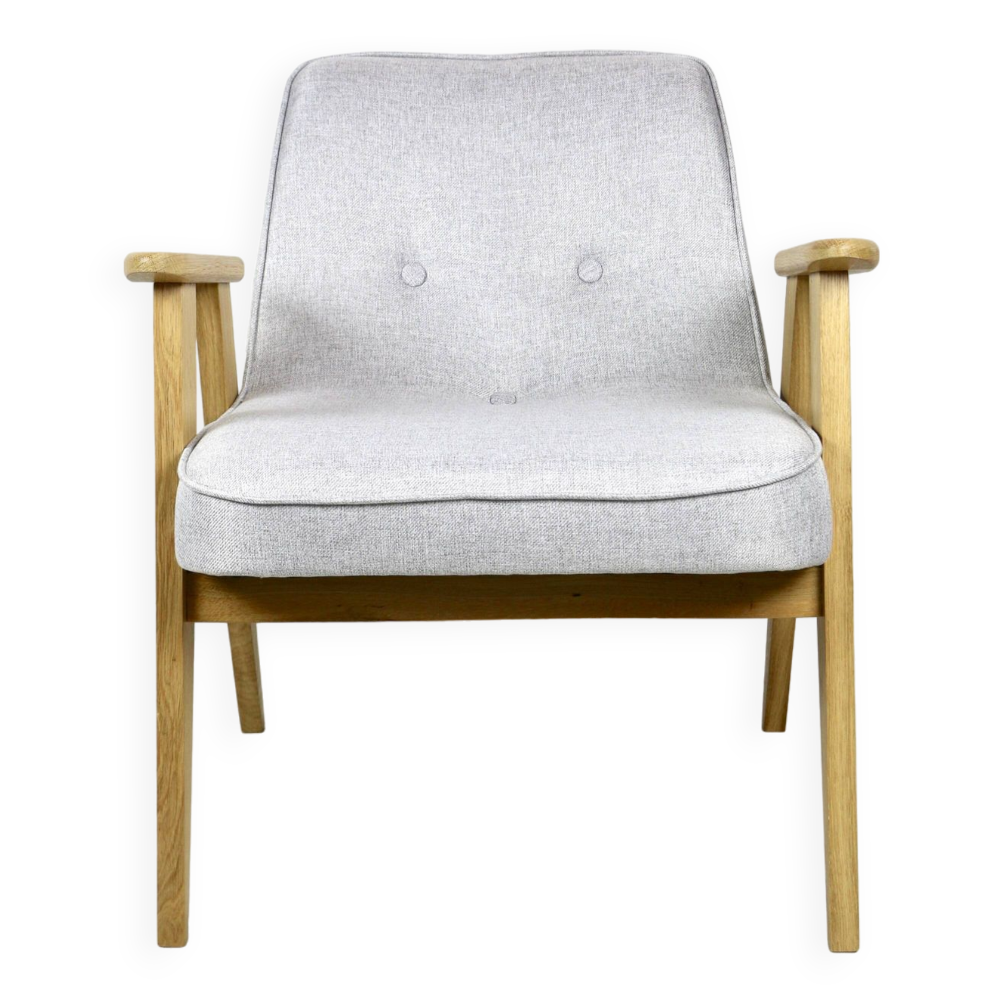 Fauteuil Modèle 366 Bouclé Beige par Józef Chierowski, 1970s