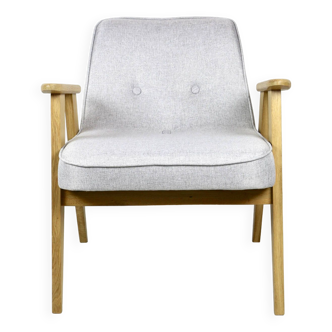 Beige Bouclé Model 366 Lounge Chair by Józef Chierowski, 1970s