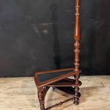 Spiral library staircase in mahogany