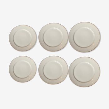6 dessert plates made of fine white porcelain
