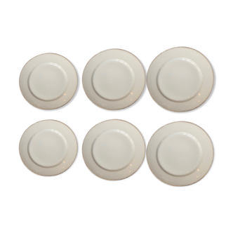 6 assiettes à dessert en porcelaine fine blanche