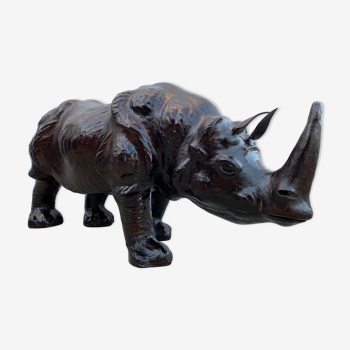 Repose-pied rhinocéros en cuir