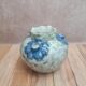 Flower vase in earthenware, blue floral decoration – antique