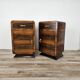 Art Decò walnut bedside tables with door and drawer