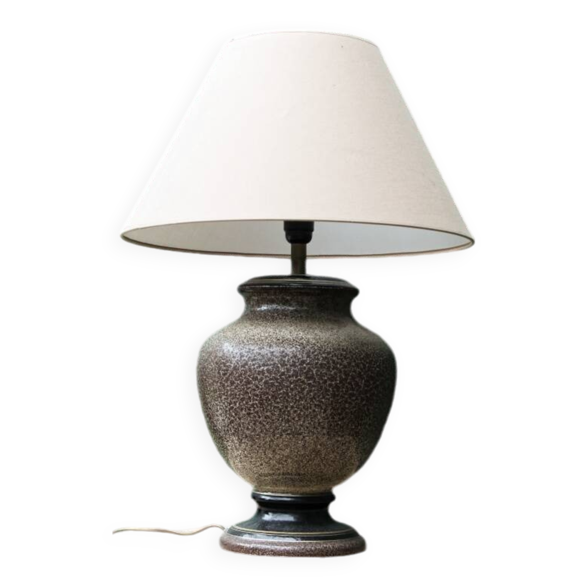 Vintage lamp, speckled ceramic base
