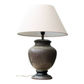 Lampe vintage, pied en céramique mouchetée