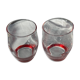 2 verres à fond rouge