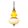Opaline glass and brass suspension, Italy, 1960s.