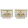 Pair of square wall sconces in gilded brass with hand-cut crystals, 1970s.