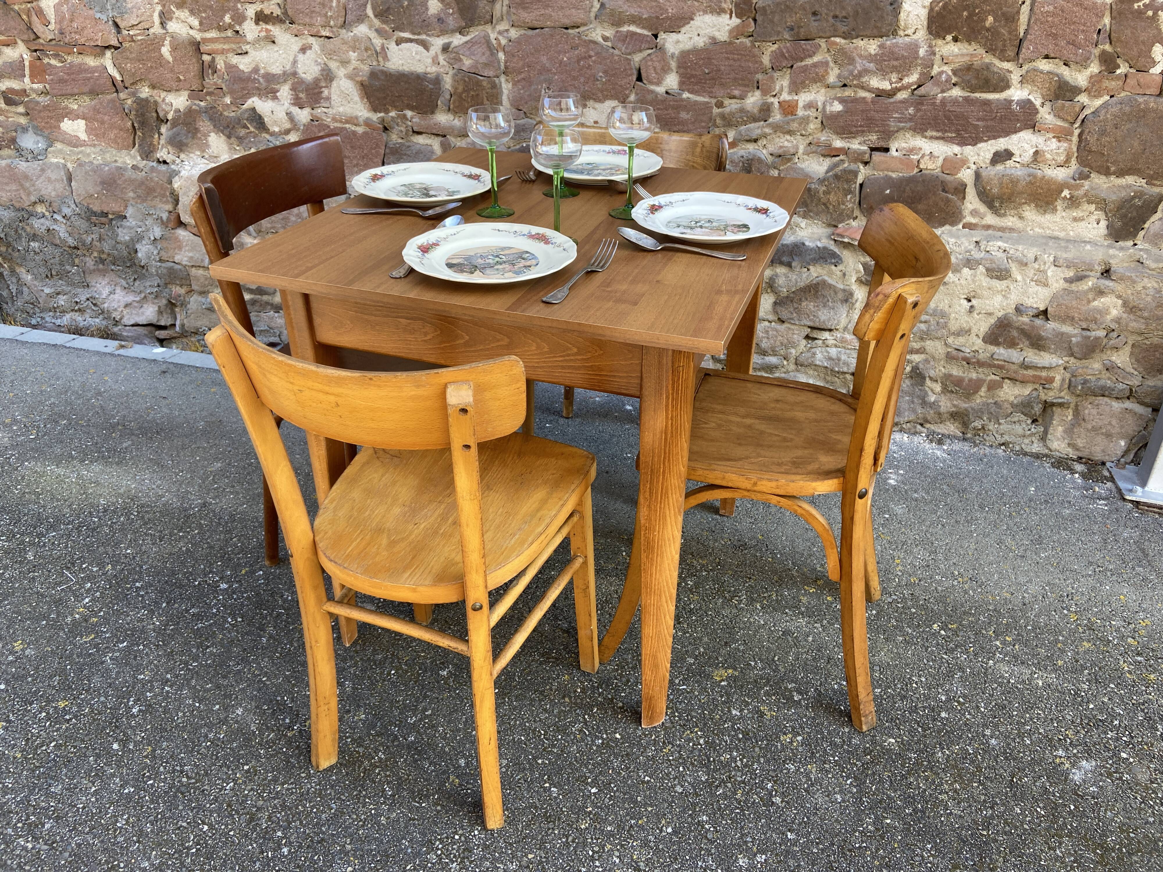Table de café bistrot Brasserie vintage 1980